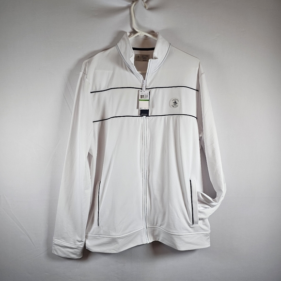 Original Penguin White Men's Lightweight Jacket Sz Large Pockets Nwt - Picture 1 of 7